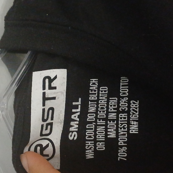 Black Long Sleeve Shirt with Graphic Print, Sz Small, Gentle Used - Picture 6 of 6